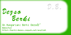 dezso berki business card